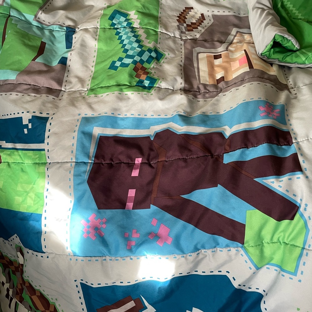 Twin size Minecraft bedding